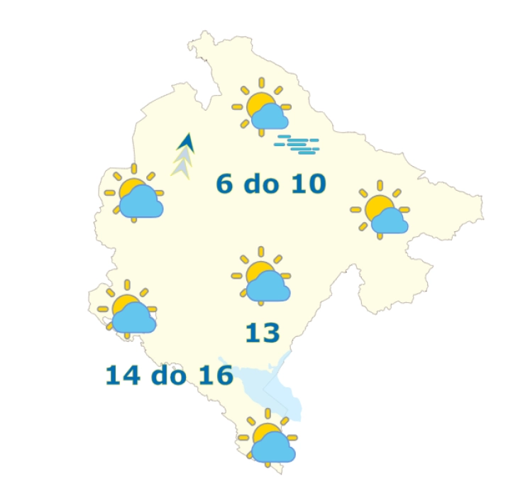 Sjutra promjenljivo oblačno i uglavnom suvo