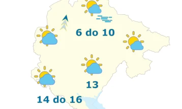 Sjutra promjenljivo oblačno i uglavnom suvo