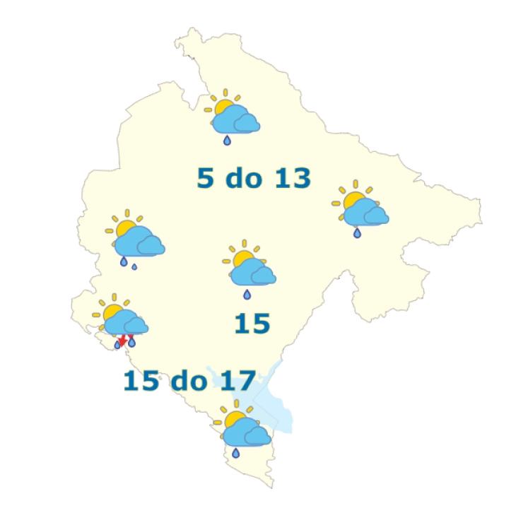 Sjutra oblačno sa kišom, do 17 stepeni