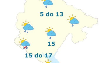 Sjutra oblačno sa kišom, do 17 stepeni