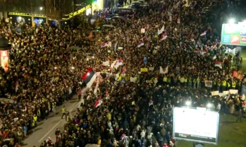 Doček studenata koji pješke dolaze u Kragujevac 