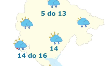 Sjutra oblačno, povremeno kiša