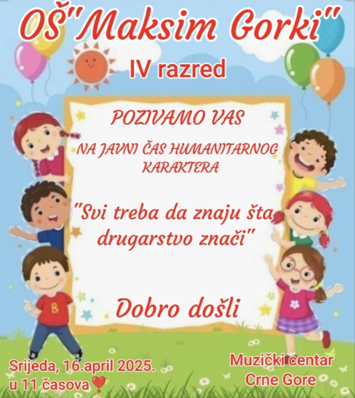 Sjutra humanitarni Javni čas učenika OŠ Maksim Gorki