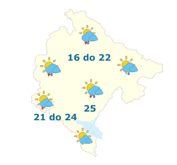 Sjutra do 25 stepeni
