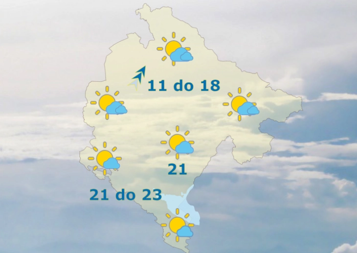 Sjutra promjenljivo, temperatura do 23 stepena