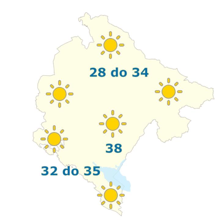 Vremenska prognoza: Danas do 38 stepeni