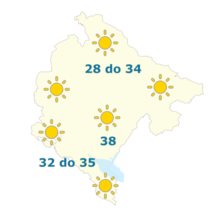 Vremenska prognoza: Danas do 38 stepeni
