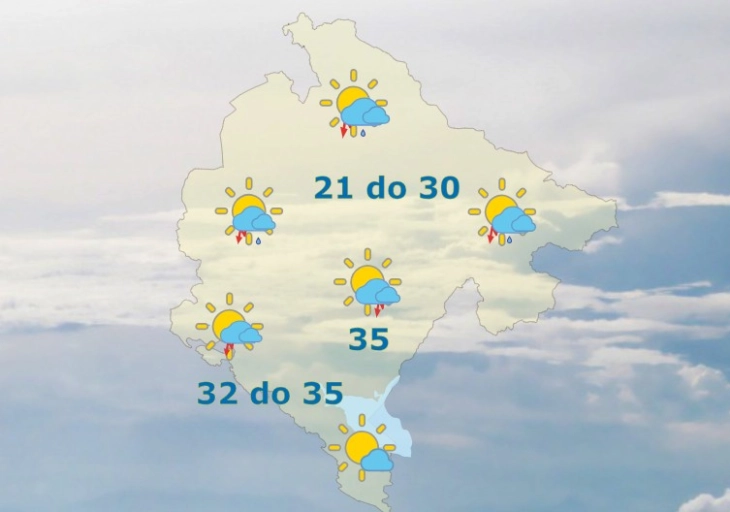 Sjutra oblačno, mjestimično kiša