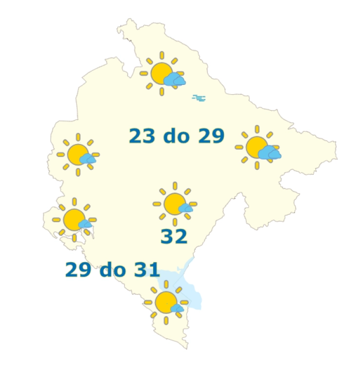 Sjutra pretežno sunčano, do 32 stepena